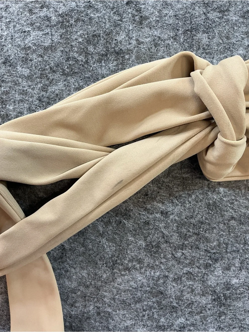 Monday Swimwear Trendy Neutral Halter Tie-Back Top — Beige Size P